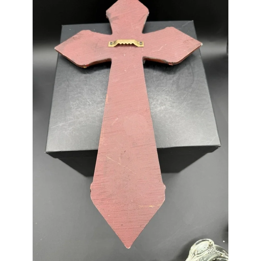 🌾✝️ Painted Resin Cross Décor w/ Farm Scene & Windmill – Country Americana ✝️🌾